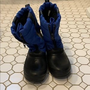 Big kids snow boots, blue/black, Bass Devin size 3